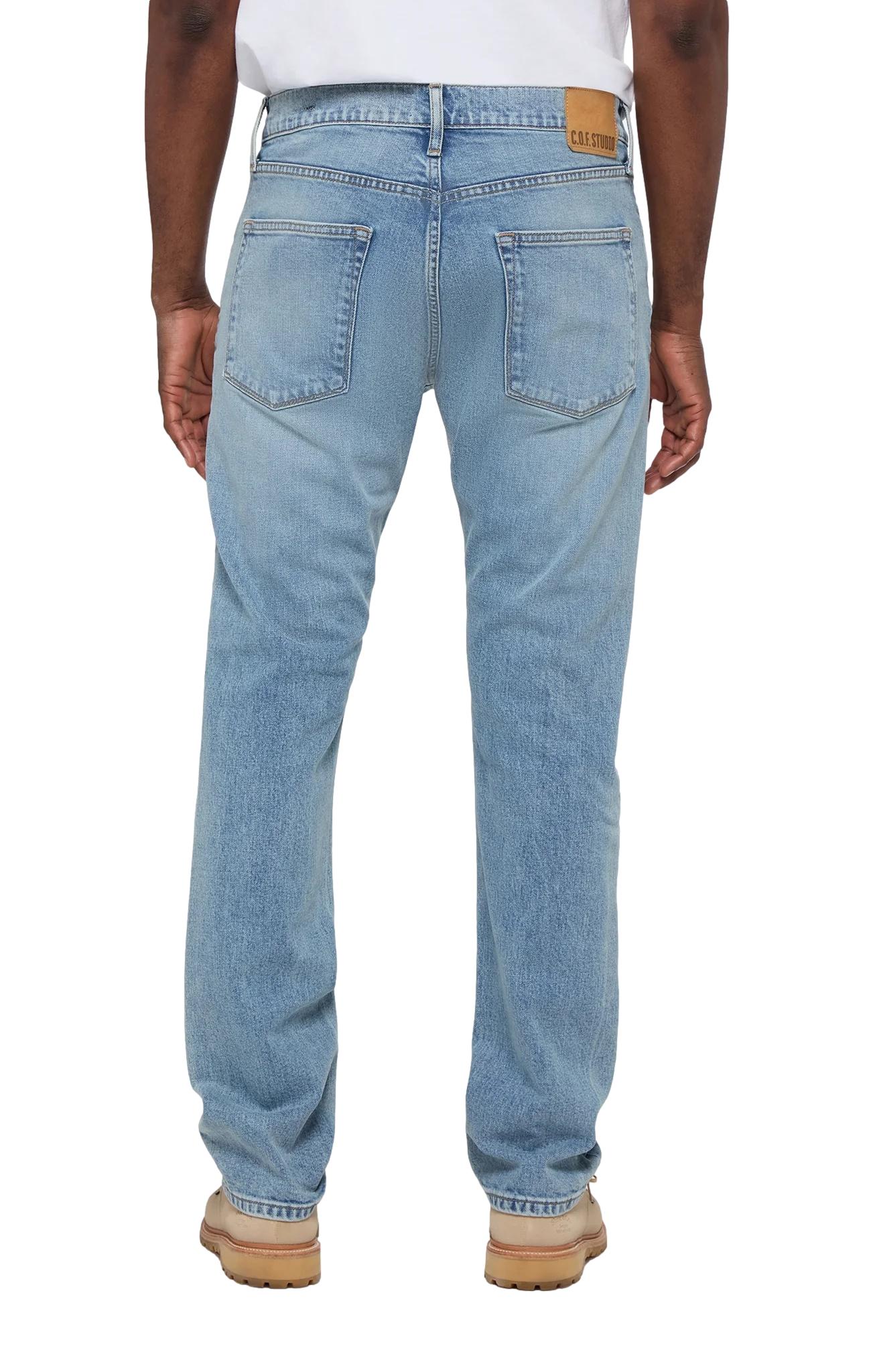 COF Studio M8 Straight Fit Comfort Organic Indigo 90s Wash Jeans Lyseblå - chrismoa.no