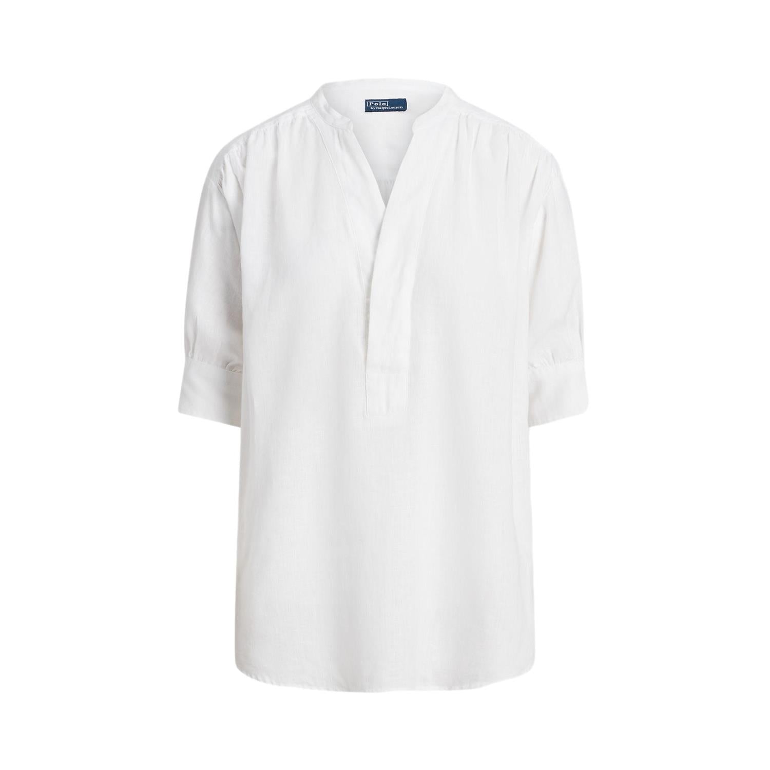 Polo Ralph Lauren Relaxed Fit Linen Shirt Bluse Hvit - chrismoa.no