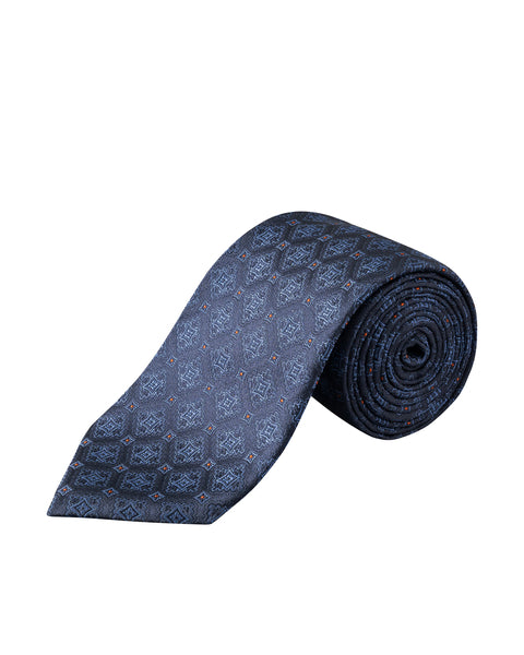 Eton Medallion Woven Silk Tie Slips Blå