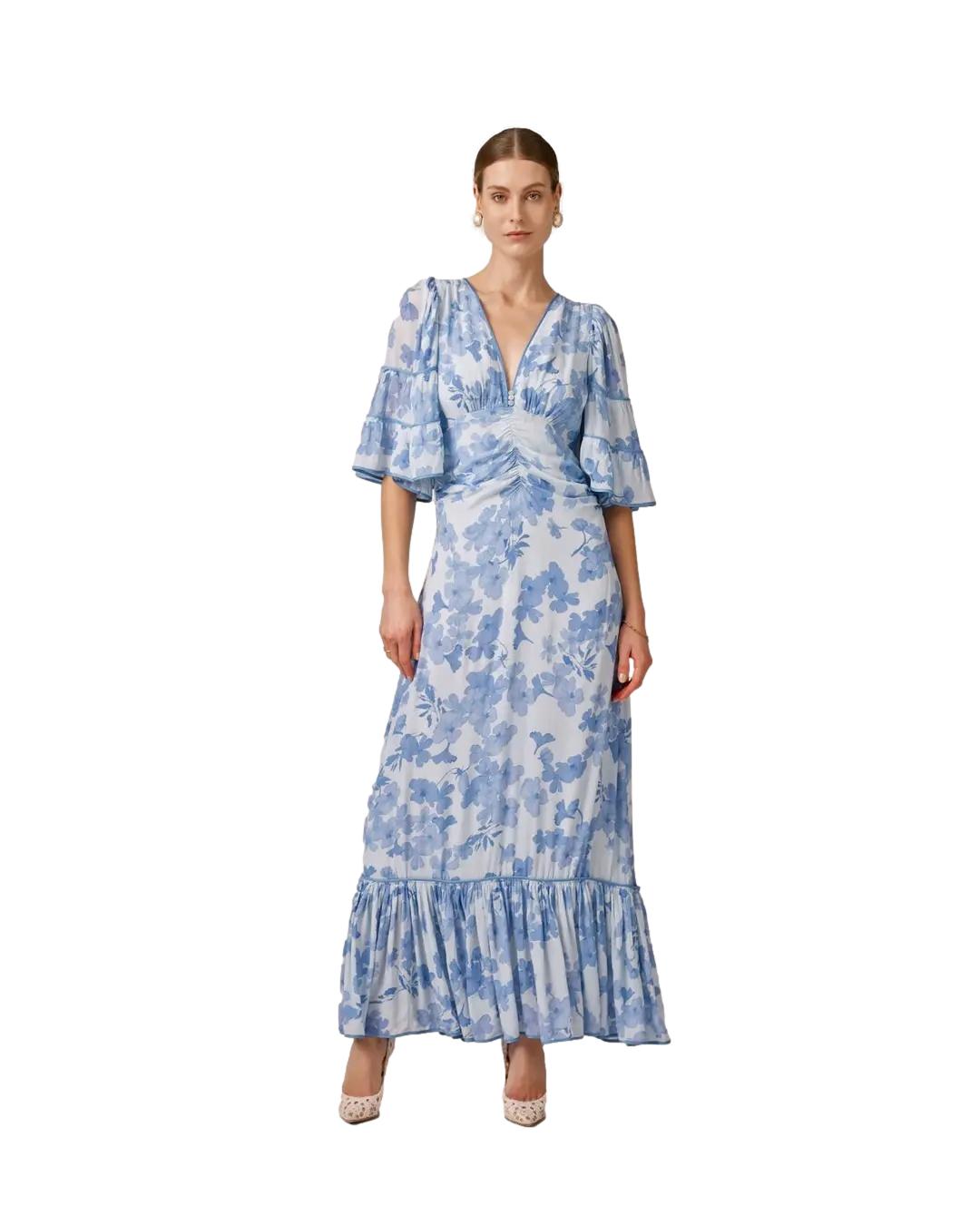 By TiMo Chiffon Gown Kjole Blå - chrismoa.no