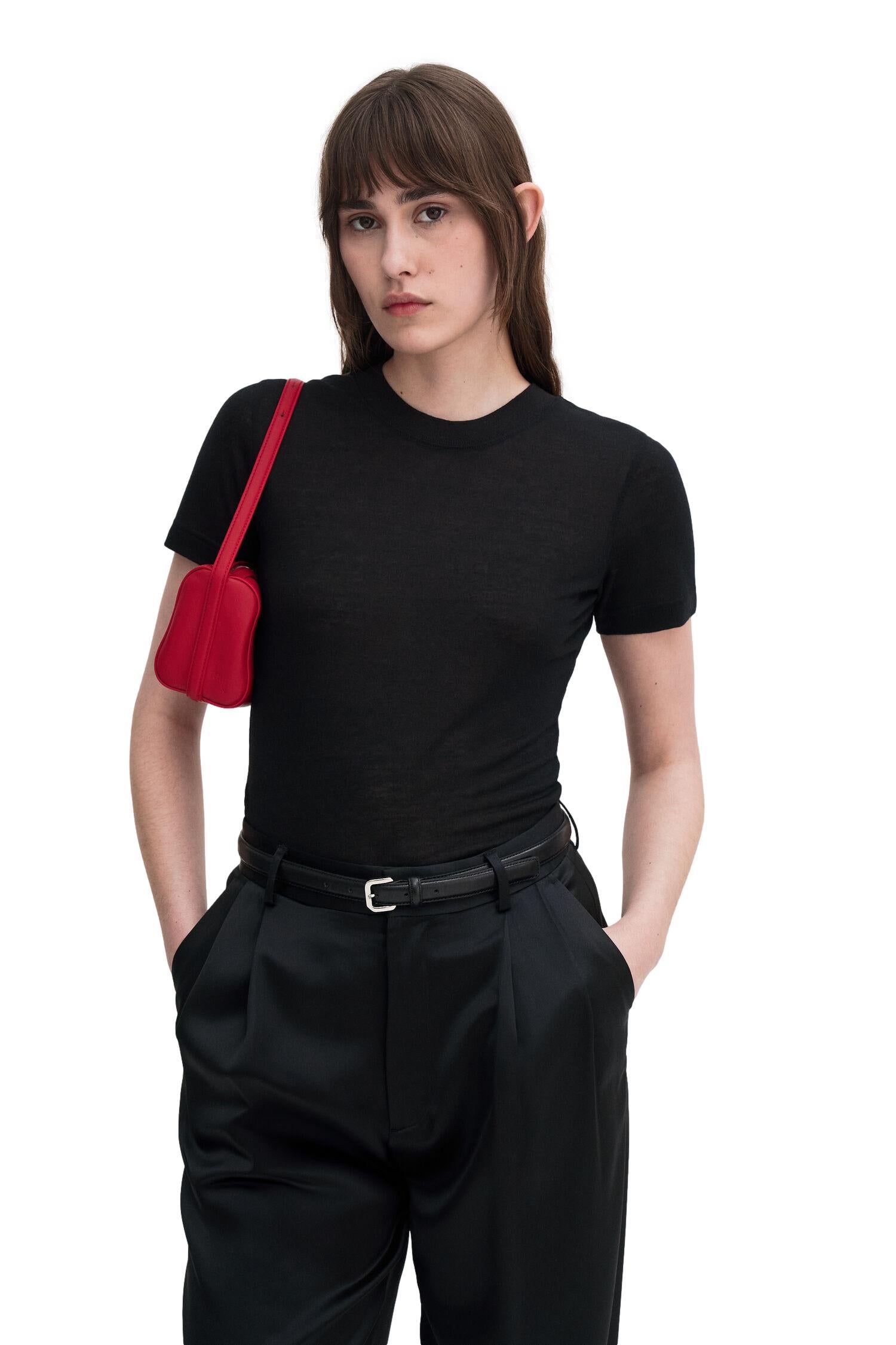 Filippa K Lyocell Cashmere tee T-Shirt Sort