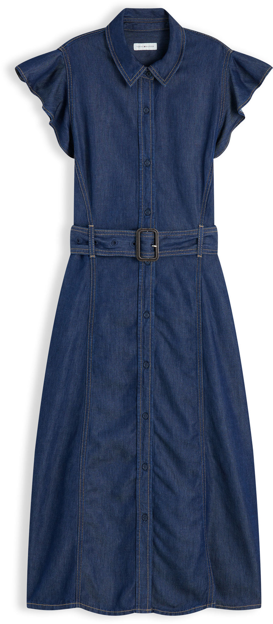 Tommy Hilfiger Volant F&f Midi Dress Leny Ss Kjole