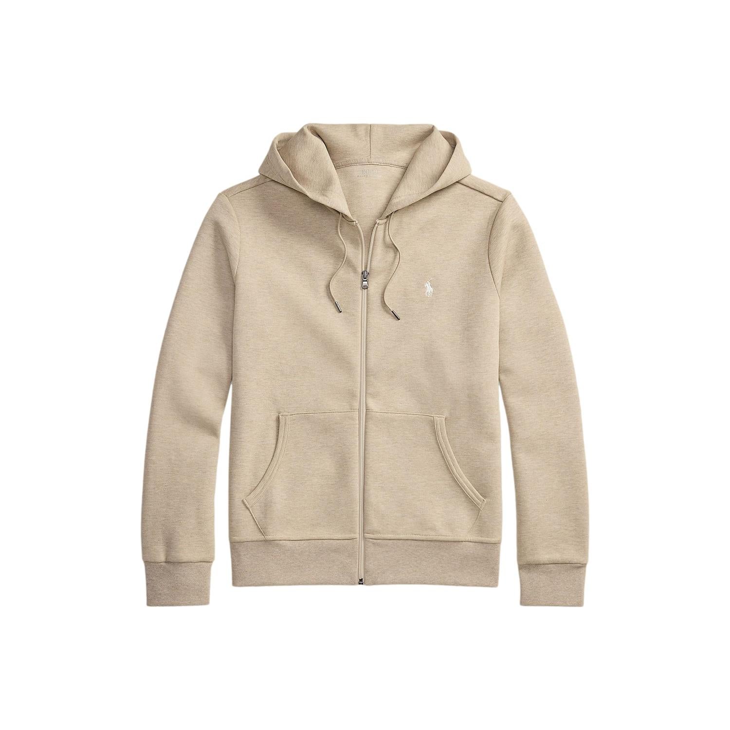 Polo Ralph Lauren Double-Knit Full-Zip Hoodie Genser Lys-Beige - chrismoa.no