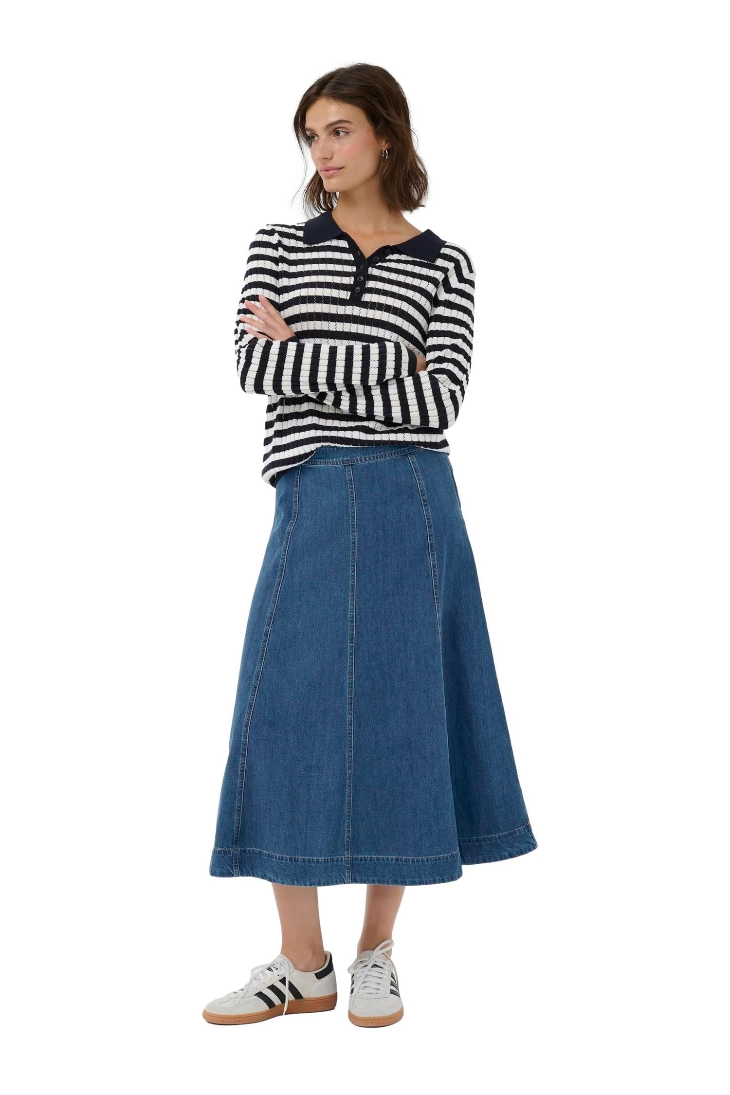 Part Two PetrinaPW SK Skjørt Denim - chrismoa.no