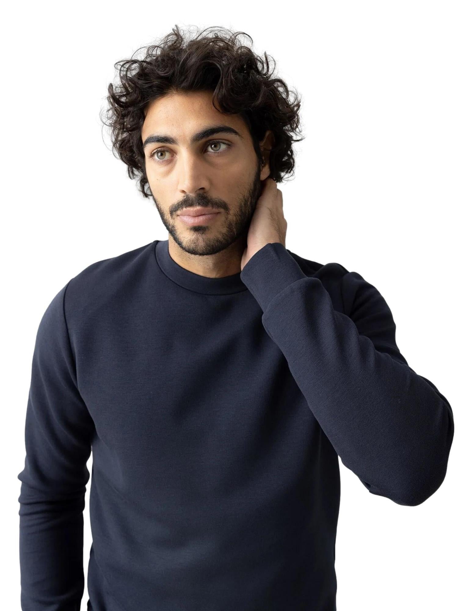 MOS MOSH MMGabel Crew neck sweat Genser Marine - chrismoa.no