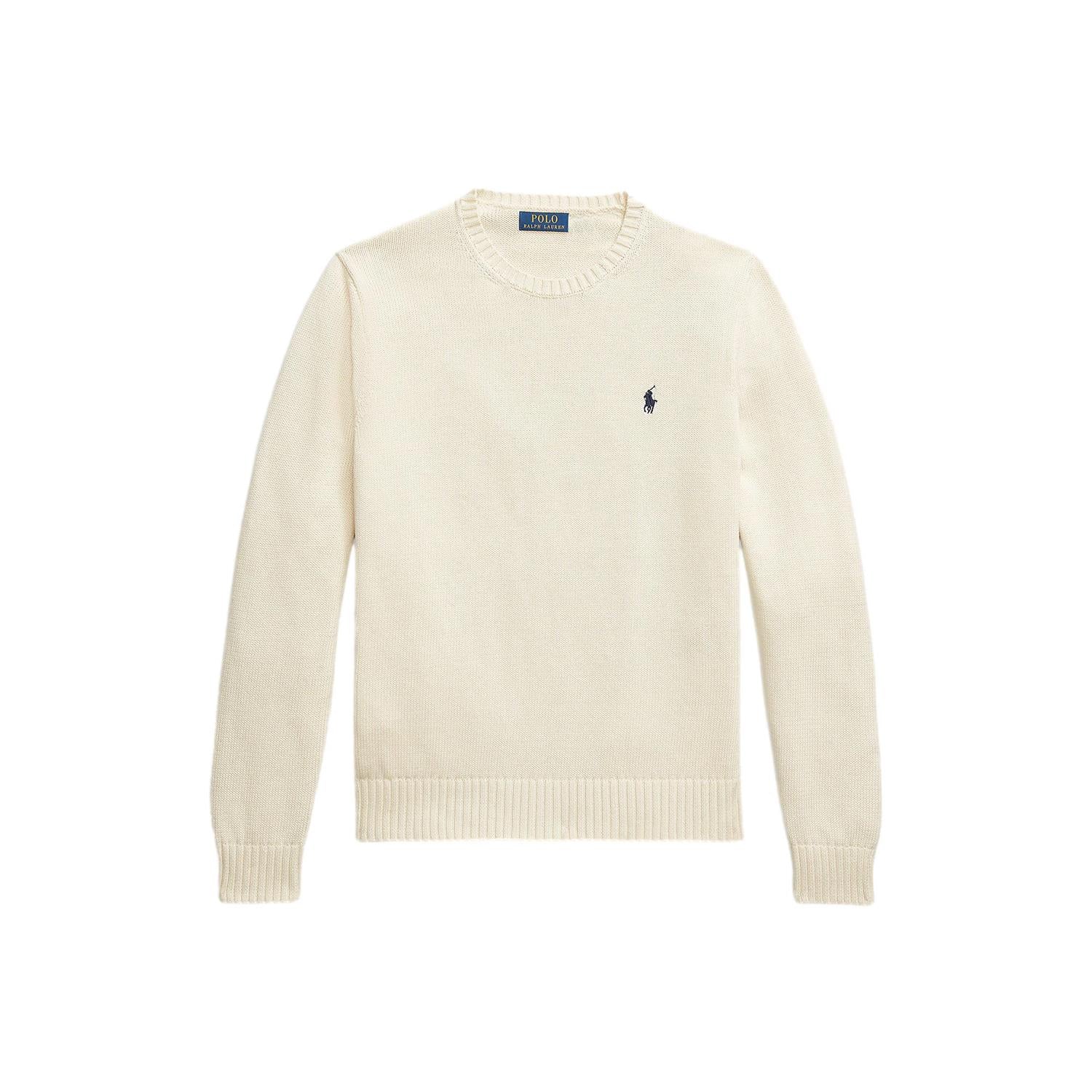 Polo Ralph Lauren Cotton Crewneck Sweater Genser Off-White