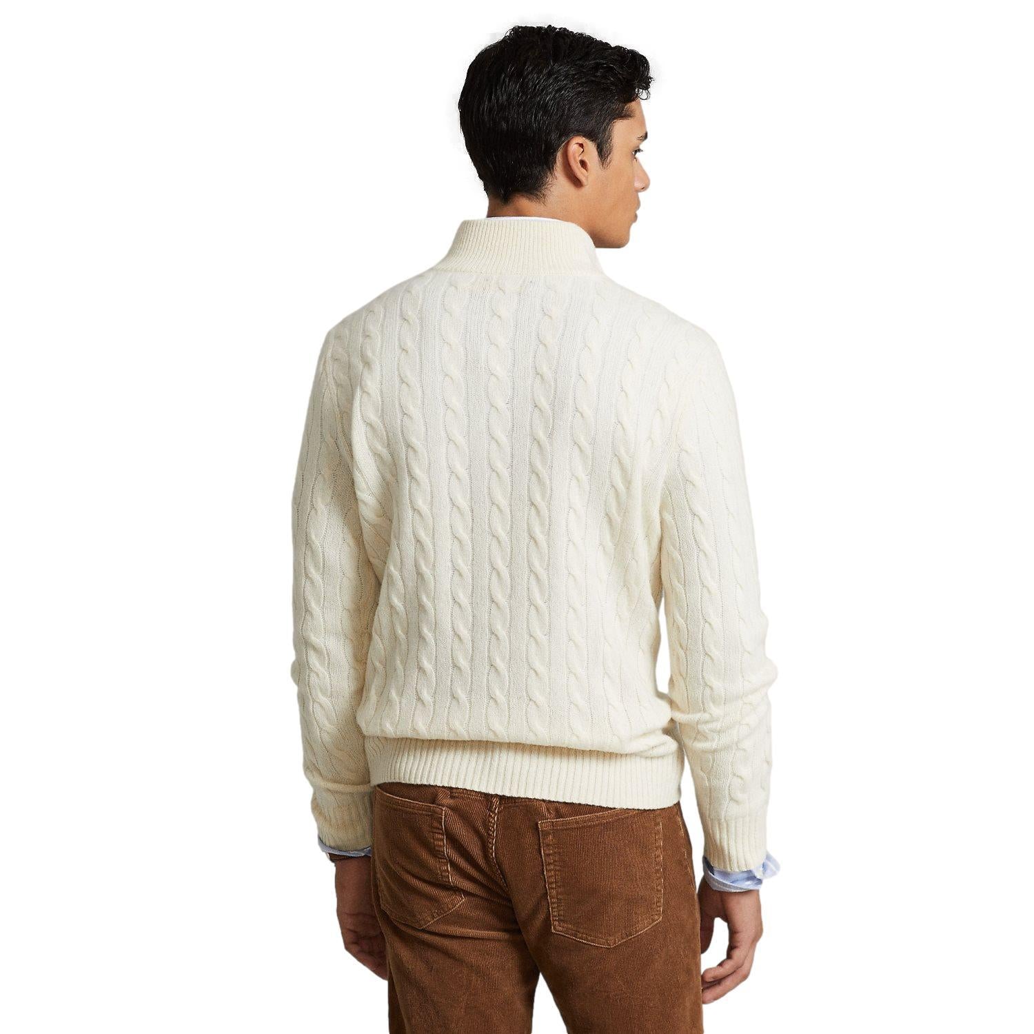 Polo Ralph Lauren Cable-Knit Wool-Cashmere Sweater Genser Kremfarget