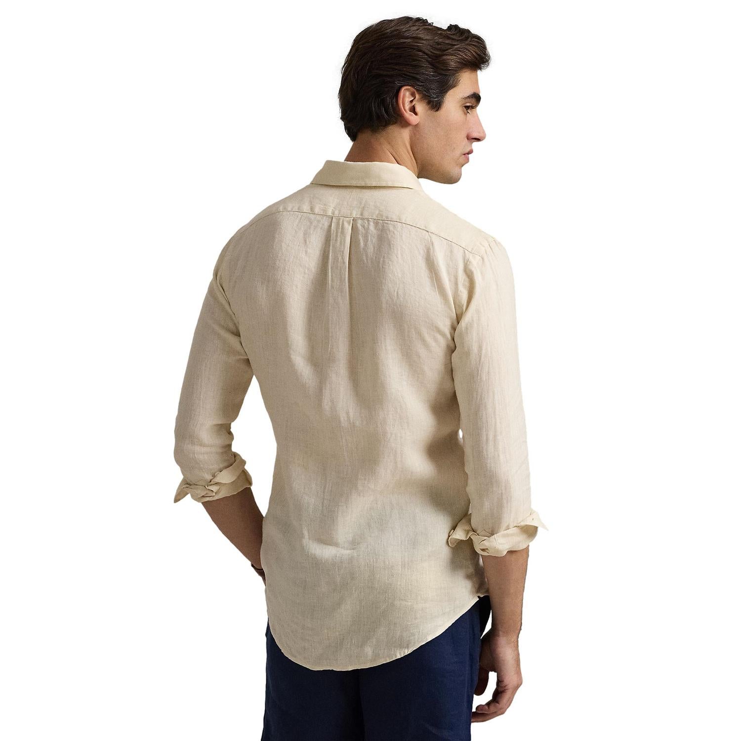 Polo Ralph Lauren CUSTOM FIT LINEN SHIRT Skjorte Beige - chrismoa.no