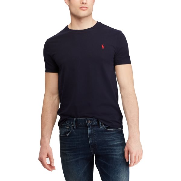 Polo Ralph Lauren Custom Slim Fit Cotton T-Shirt T-Shirt Mørkeblå - chrismoa.no