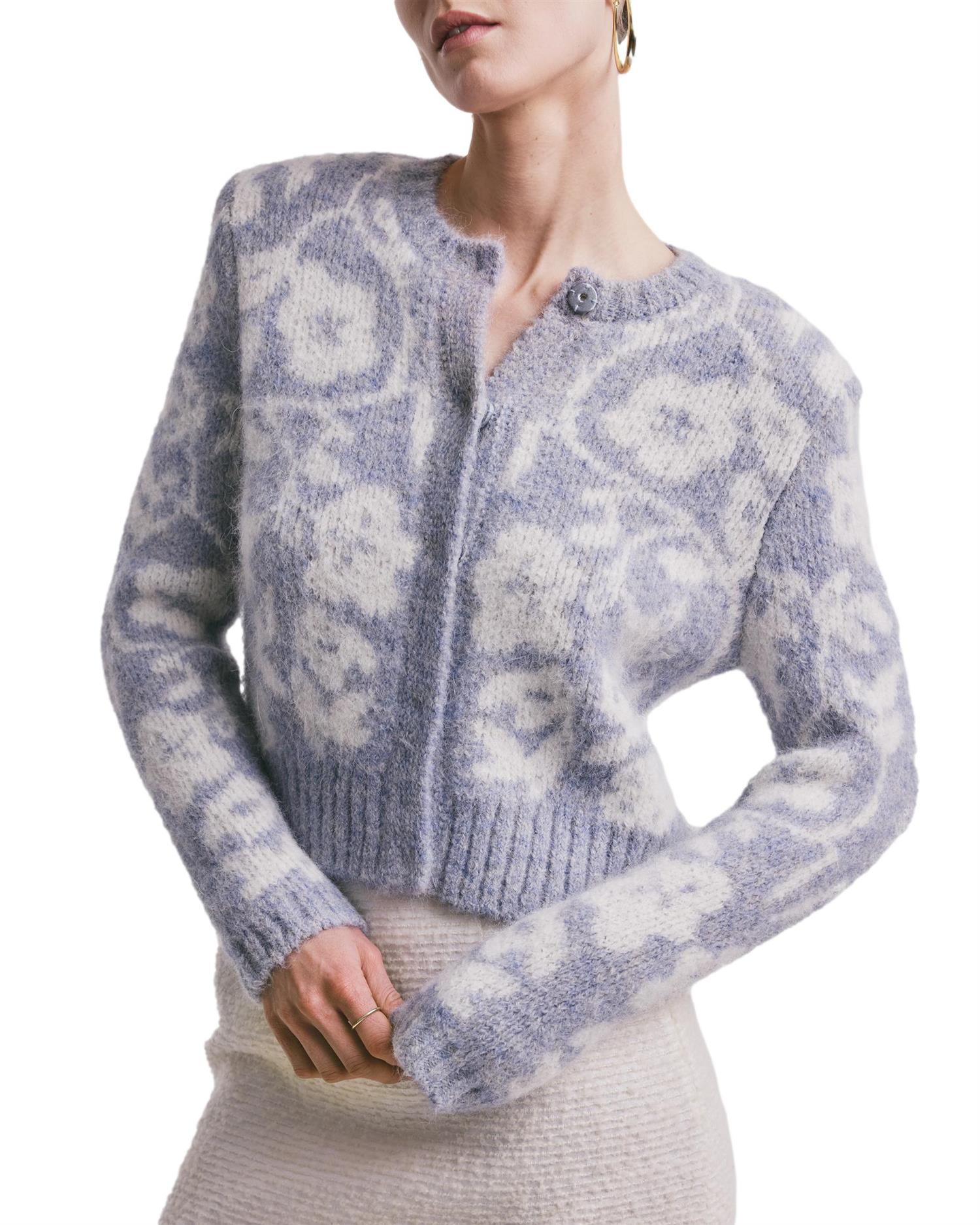 By TiMo Jacquard Knit Jacket Genser Pastellblå