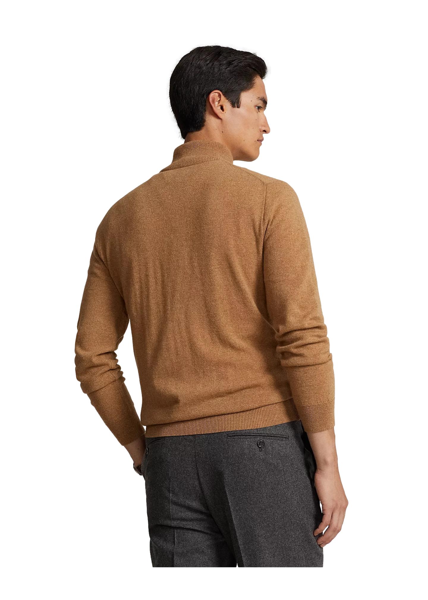 Polo Ralph Lauren Wool Quarter-Zip Sweater Genser Camel - chrismoa.no