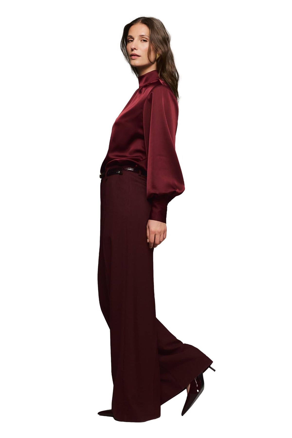 HIIL STUDIO New Brianna Bloue Bluse Burgunder