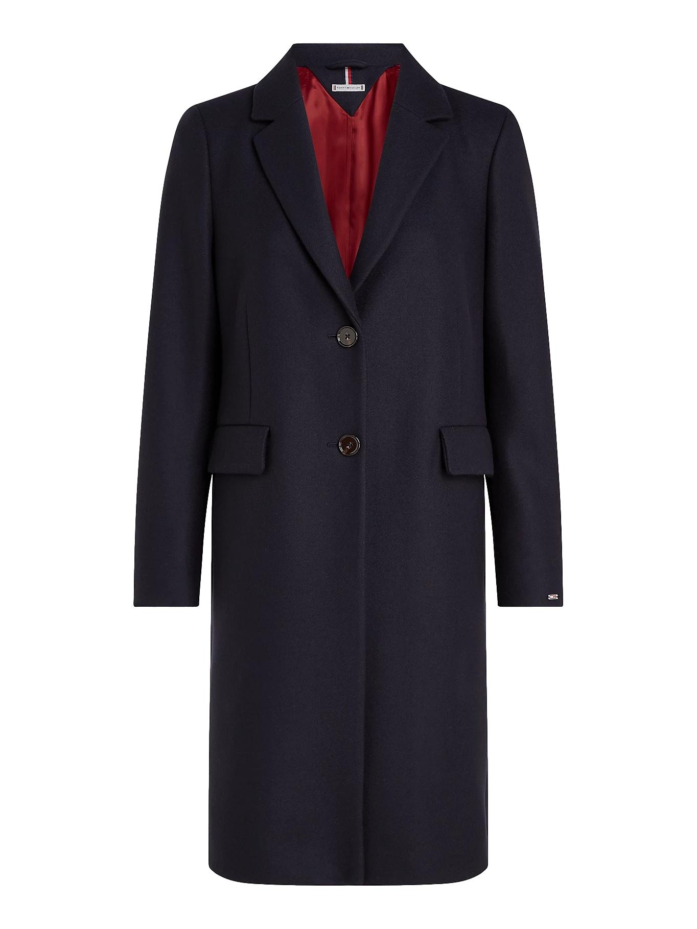 Tommy Hilfiger Wool Blend Classic Coat Frakk Mørkeblå - chrismoa.no