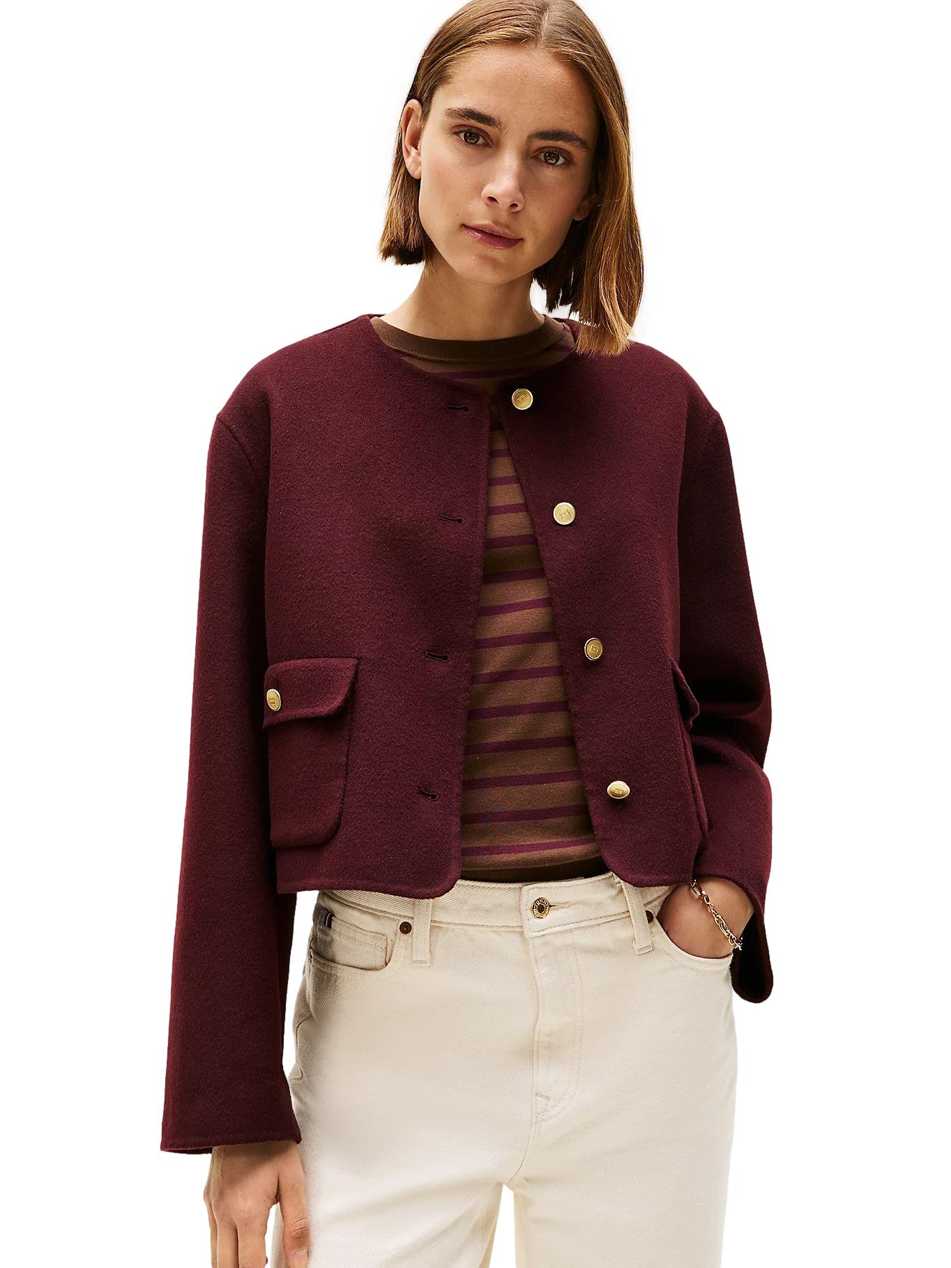 Tommy Hilfiger DF WOOL BLEND REG LADY JACKET Jakke Marine - chrismoa.no