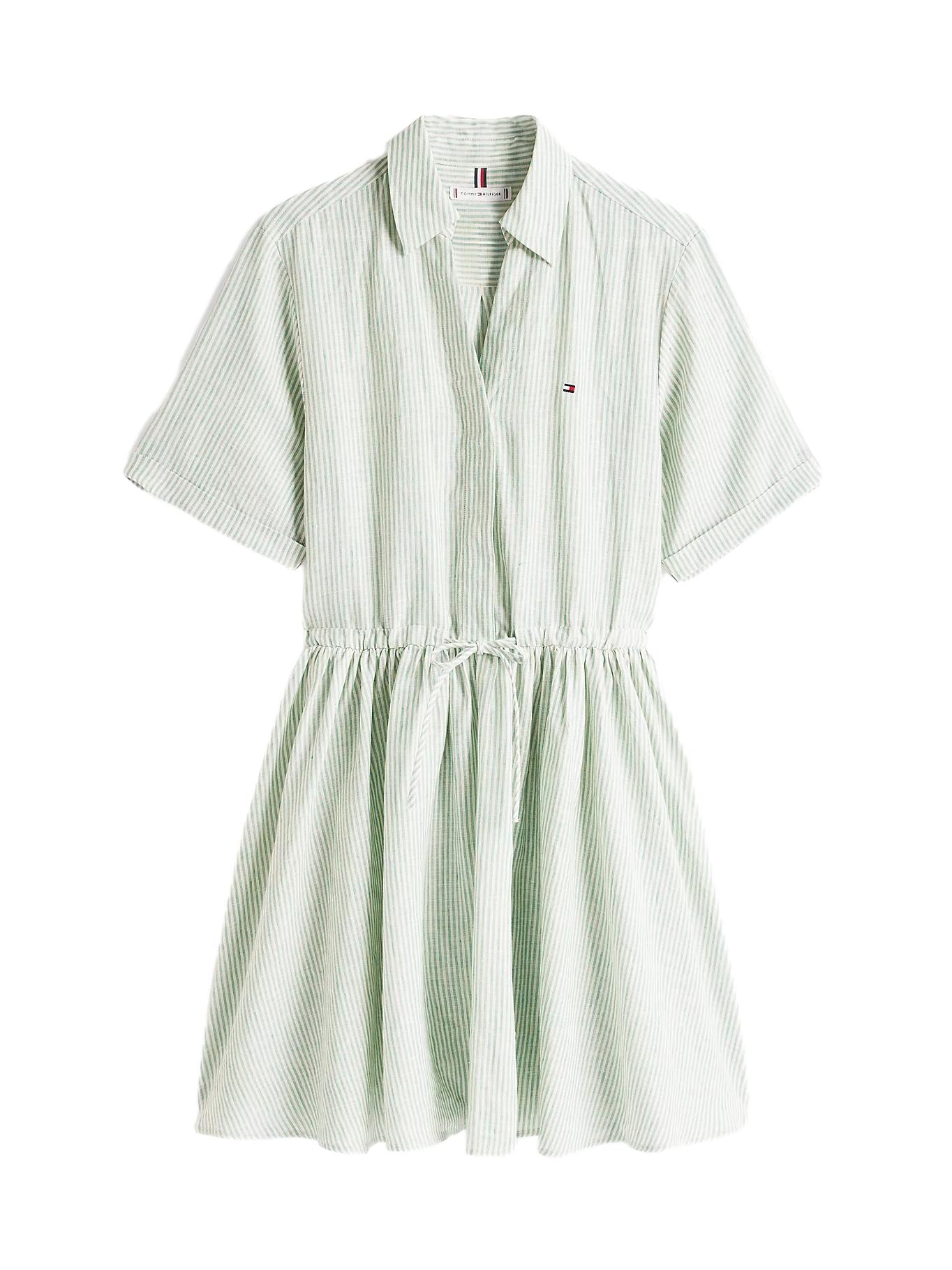 Tommy Hilfiger ESS Linen S/S Short Dress Kjole Grønn