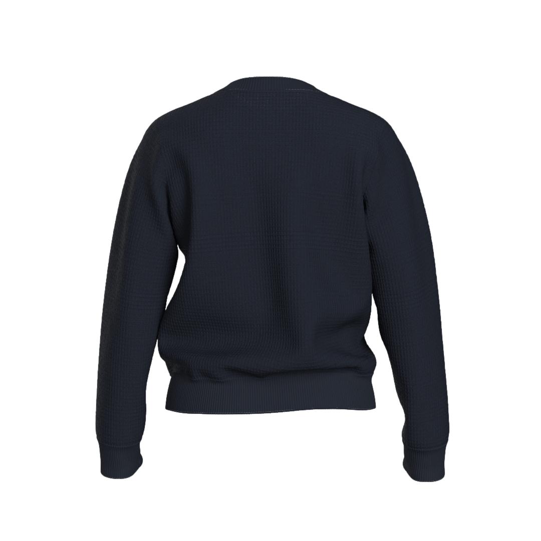 We Norwegians Waffle Crewneck Genser Marine - chrismoa.no