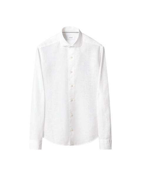 Eton Solid Linen Shirt Skjorte Hvit - chrismoa.no