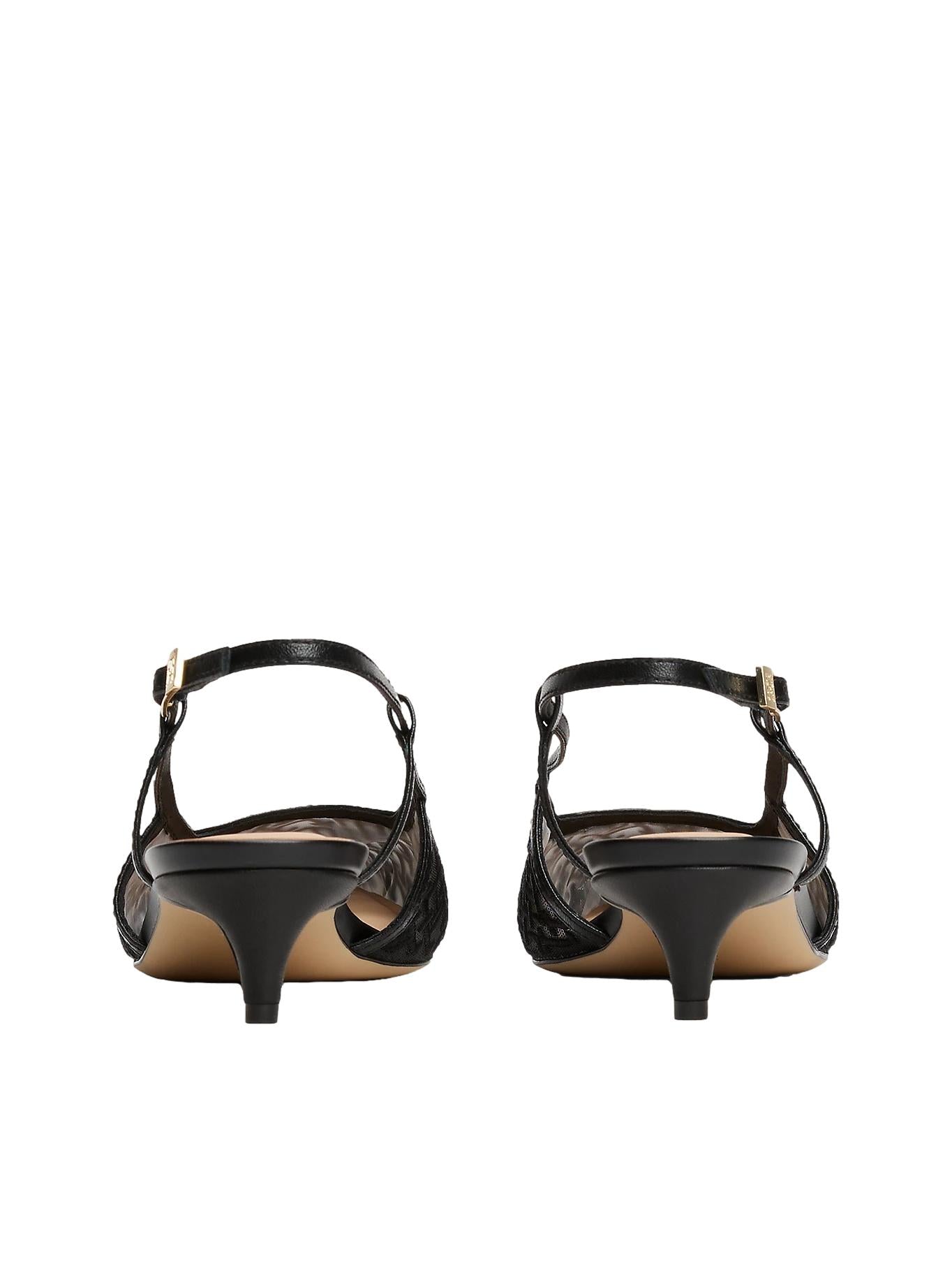 Tommy Hilfiger Mono Squared Toe Kitten Slingb Sko Sort