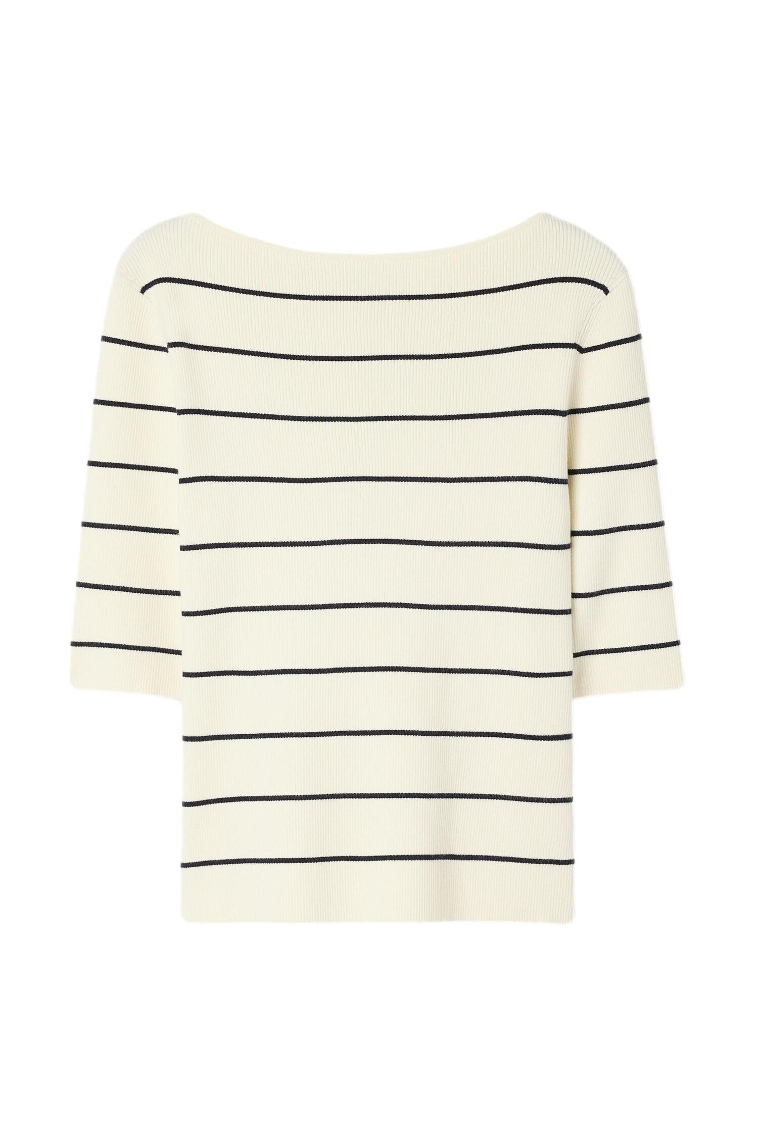 Filippa K Boatneck Rib Top Genser Striper - chrismoa.no