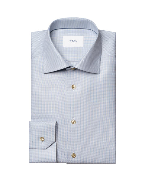 Eton Semi Solid Signature Twill Shirt Skjorte Lyseblå - chrismoa.no