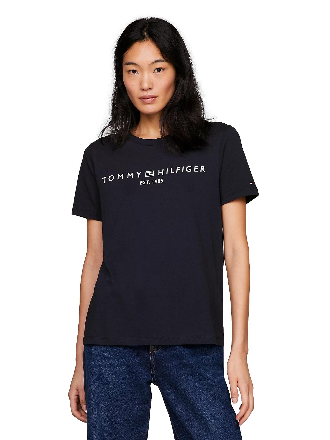 Tommy Hilfiger Logo Crew Neck T-Shirt T-Shirt Marine