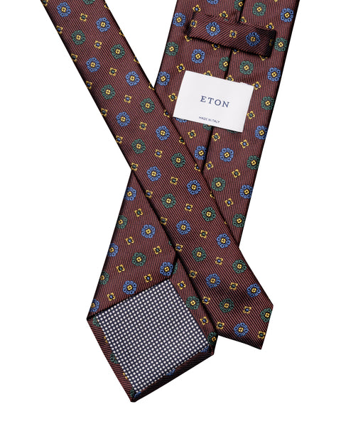 Eton Geometric woven silk tie Slips - chrismoa.no