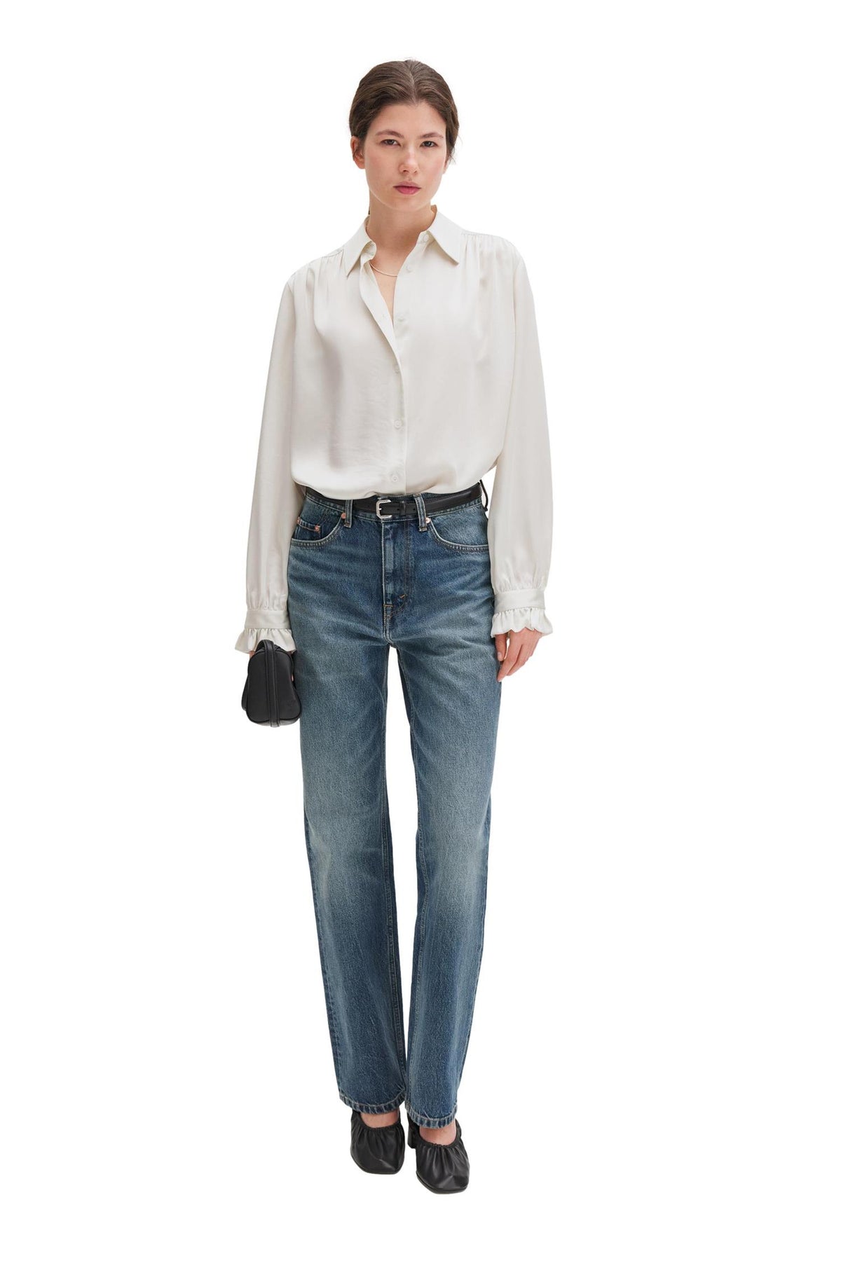 Filippa K Gathered Detail Blouse Bluse Off-White