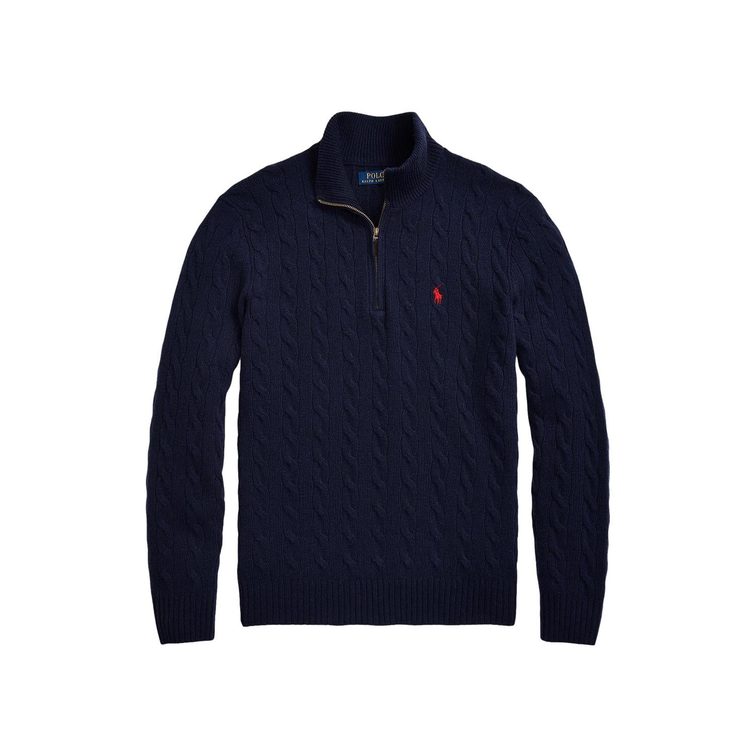 Polo Ralph Lauren Cable-Knit Wool-Cashmere Sweater Genser Marine - chrismoa.no
