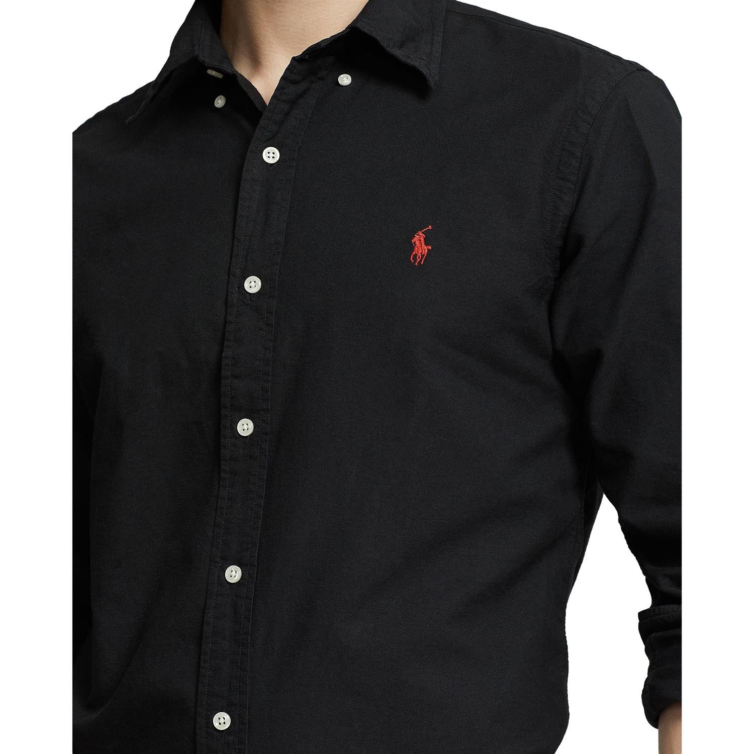 Polo Ralph Lauren Custom Fit Oxford Shirt Skjorte Sort - chrismoa.no