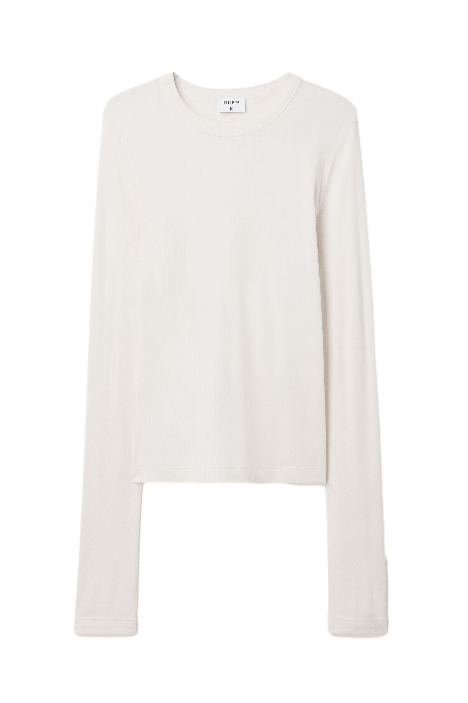 Filippa K Soft Ribbed Jerseey Top Genser Off White