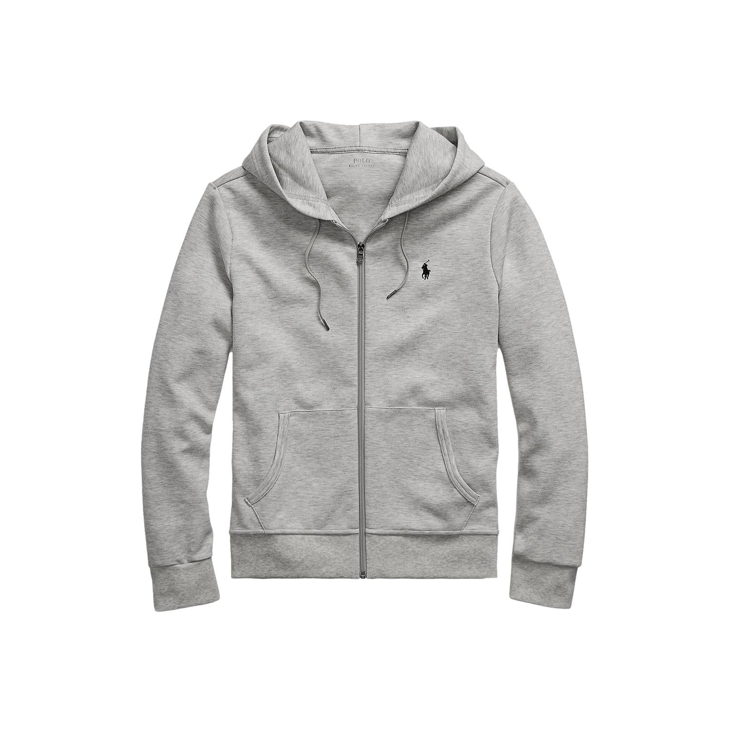 Polo Ralph Lauren Double Knit Full Zip Hoodie Grey Genser Grå - chrismoa.no