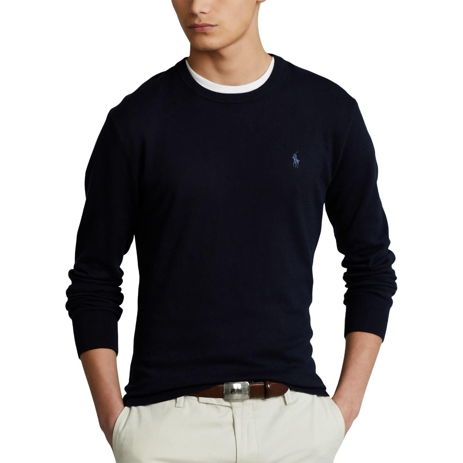 Polo Ralph Lauren Cotton/Cashmere Crew Neck Genser Marine - chrismoa.no