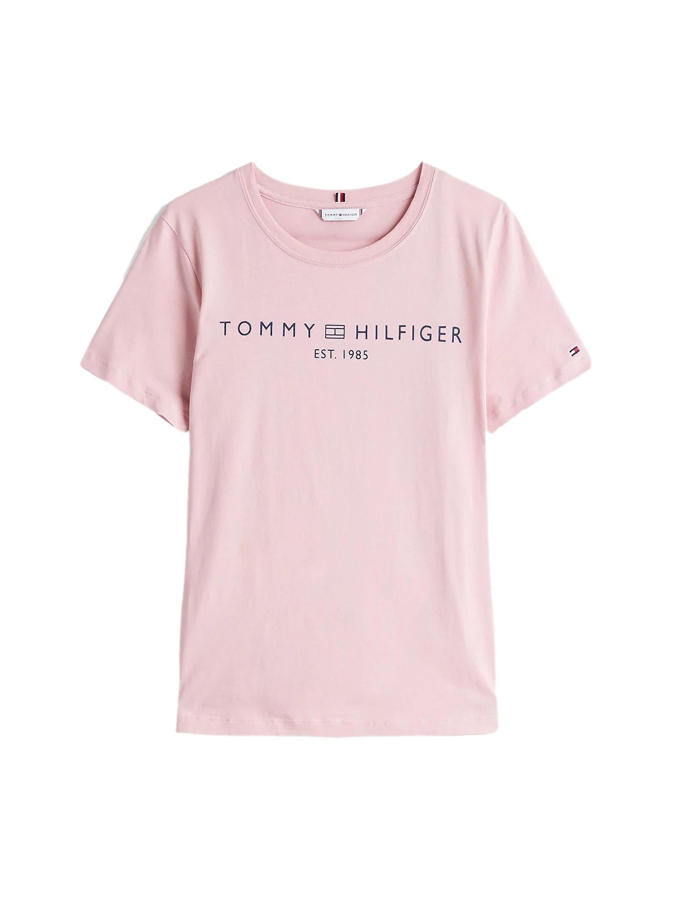 Tommy Hilfiger Logo Crew Neck T-Shirt T-Shirt Rosa