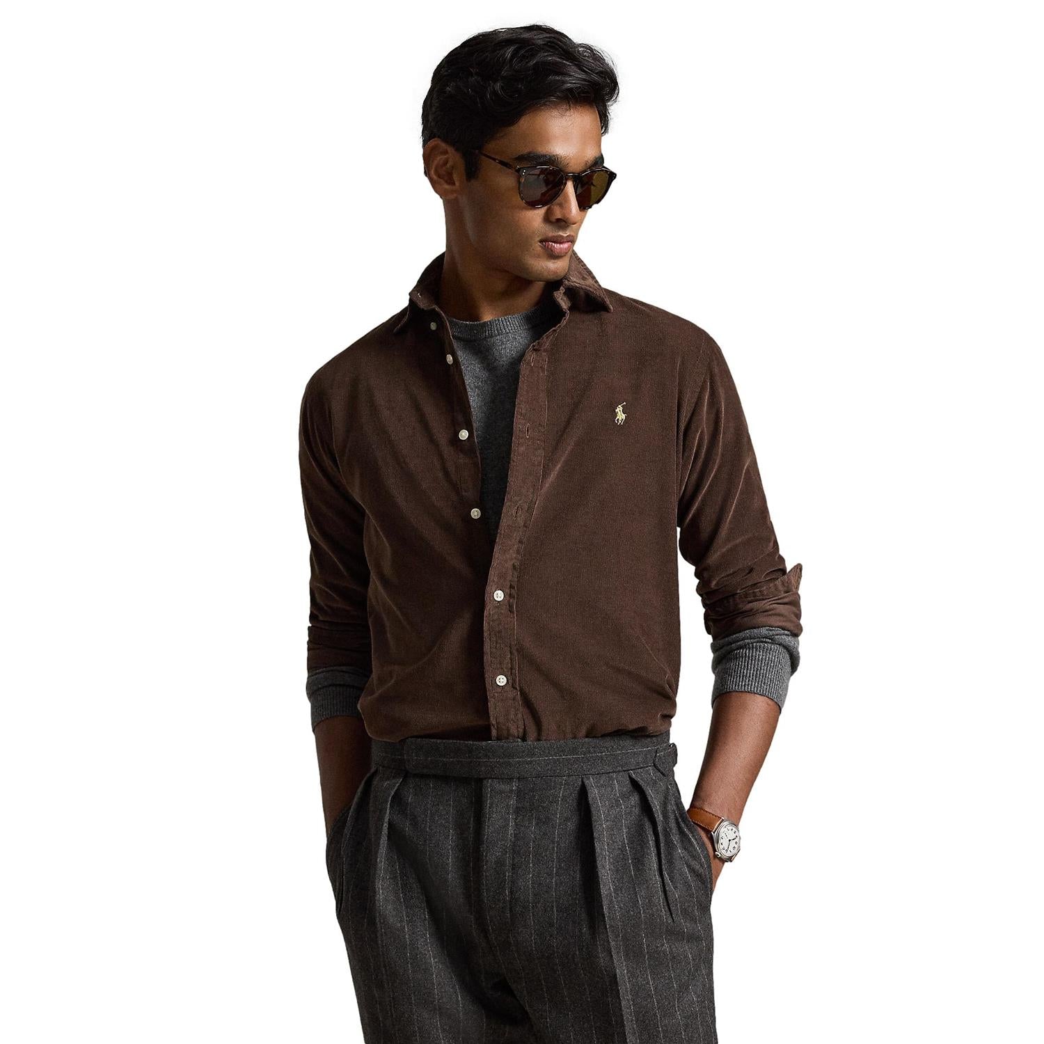 Polo Ralph Lauren Custom Fit Corduroy Shirt Skjorte Brun