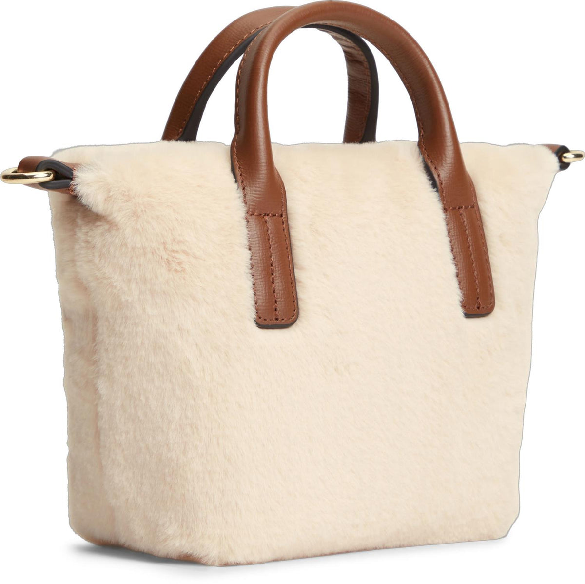 Tommy Hilfiger Popette Micro Tote Faux Fur Veske Beige