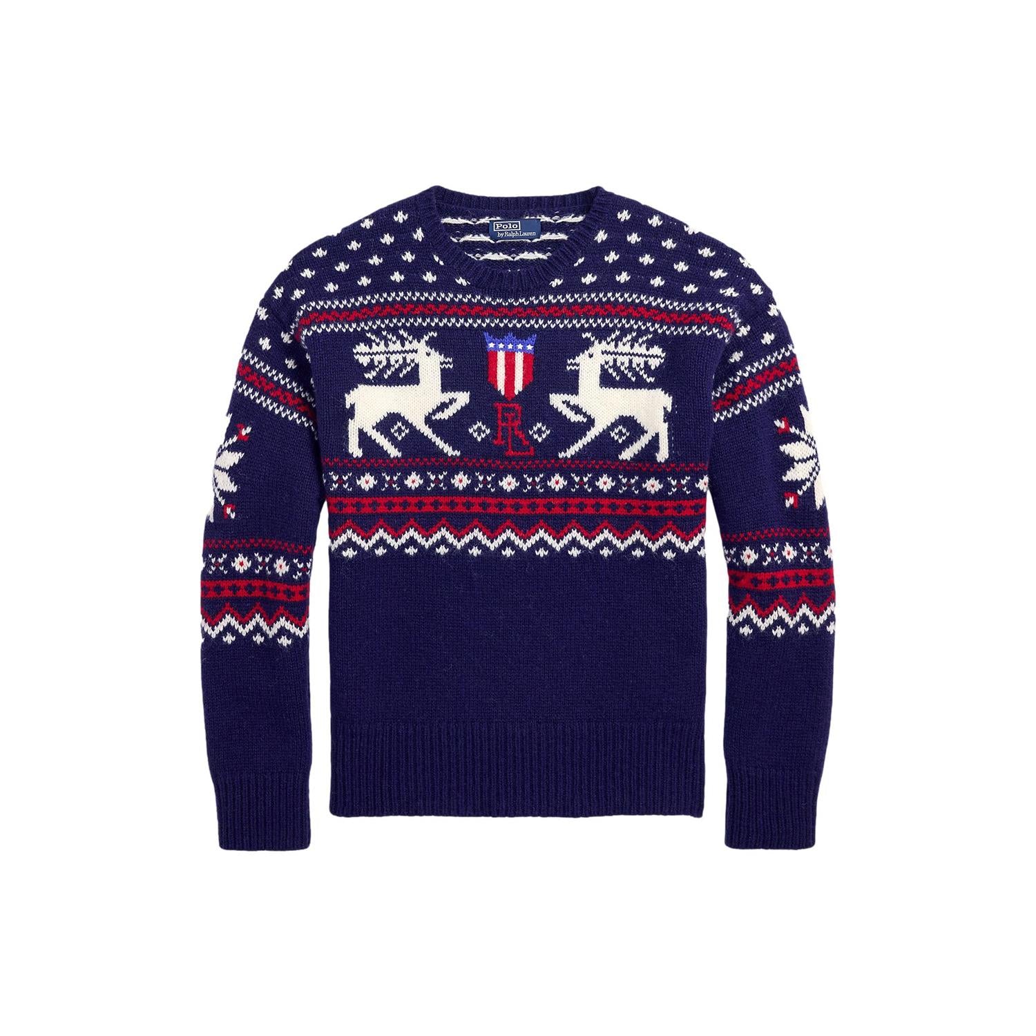 Polo Ralph Lauren REINDEER-PATTERNED WOOL SWEATER Genser Mønster - chrismoa.no