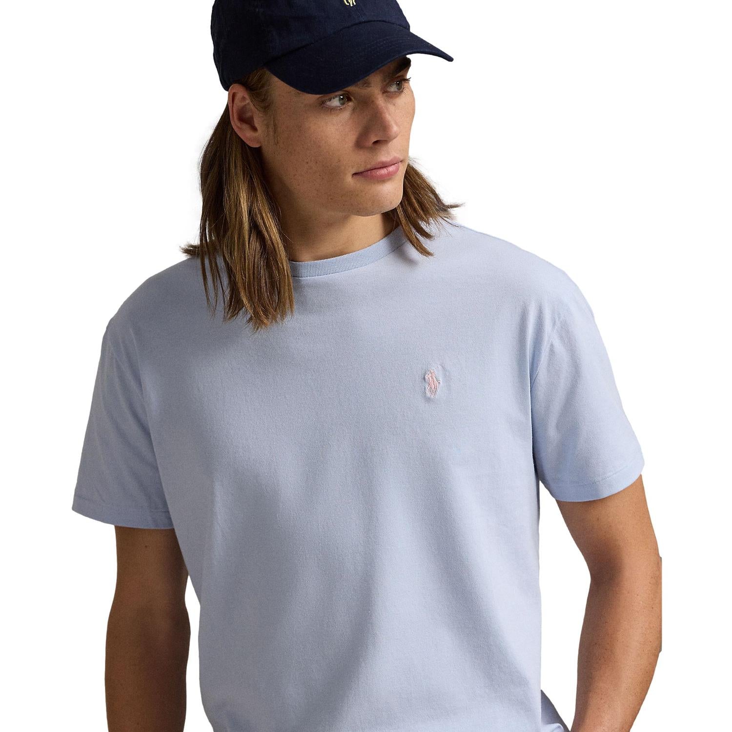Polo Ralph Lauren CUSTOM SLIM FIT JERSEY CREWNECK T-SHIRT T-Shirt Lyseblå - chrismoa.no