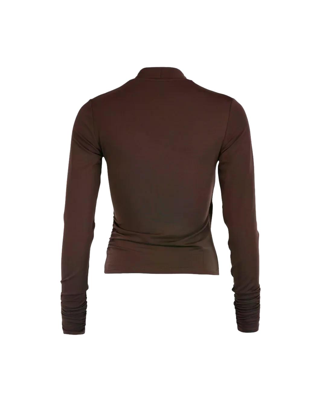 By TiMo Jersey V-Neck Top Genser Brun