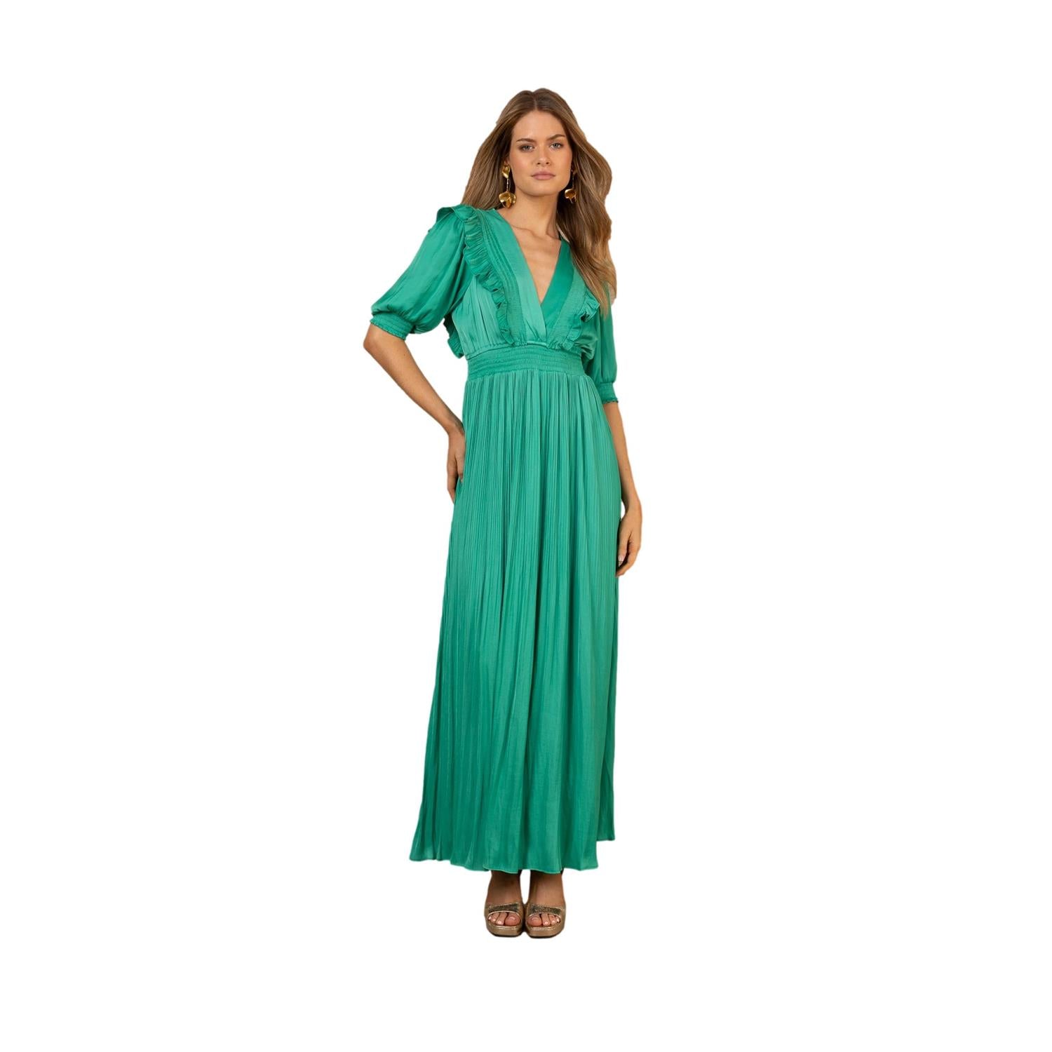 Hale Bob Lovisa Solid Long Dress Kjole Grønn - chrismoa.no