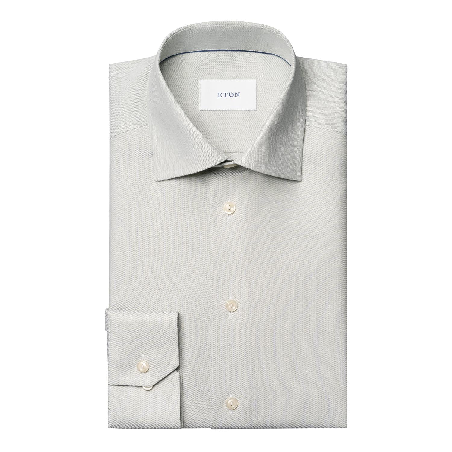 Eton Light Green Melange Semi Solid Twill Slim Fit Shirt Skjorte Lys Grønn Melert