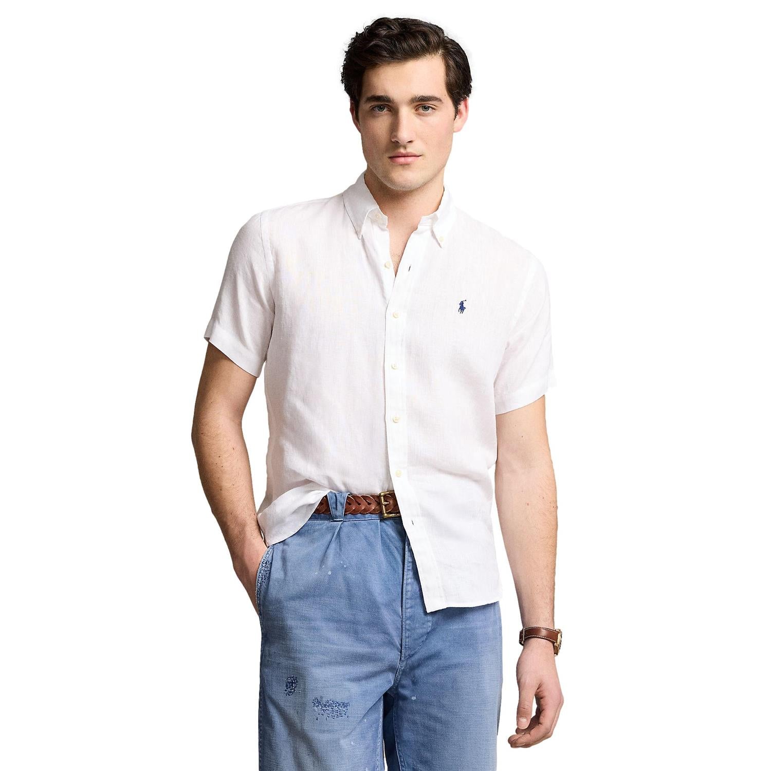 Polo Ralph Lauren Custom Fit Linen Shirt Skjorte Hvit - chrismoa.no