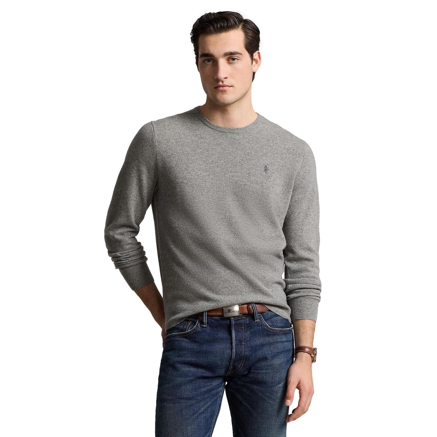 Polo Ralph Lauren Wool Crewneck Sweater Genser Grå - chrismoa.no