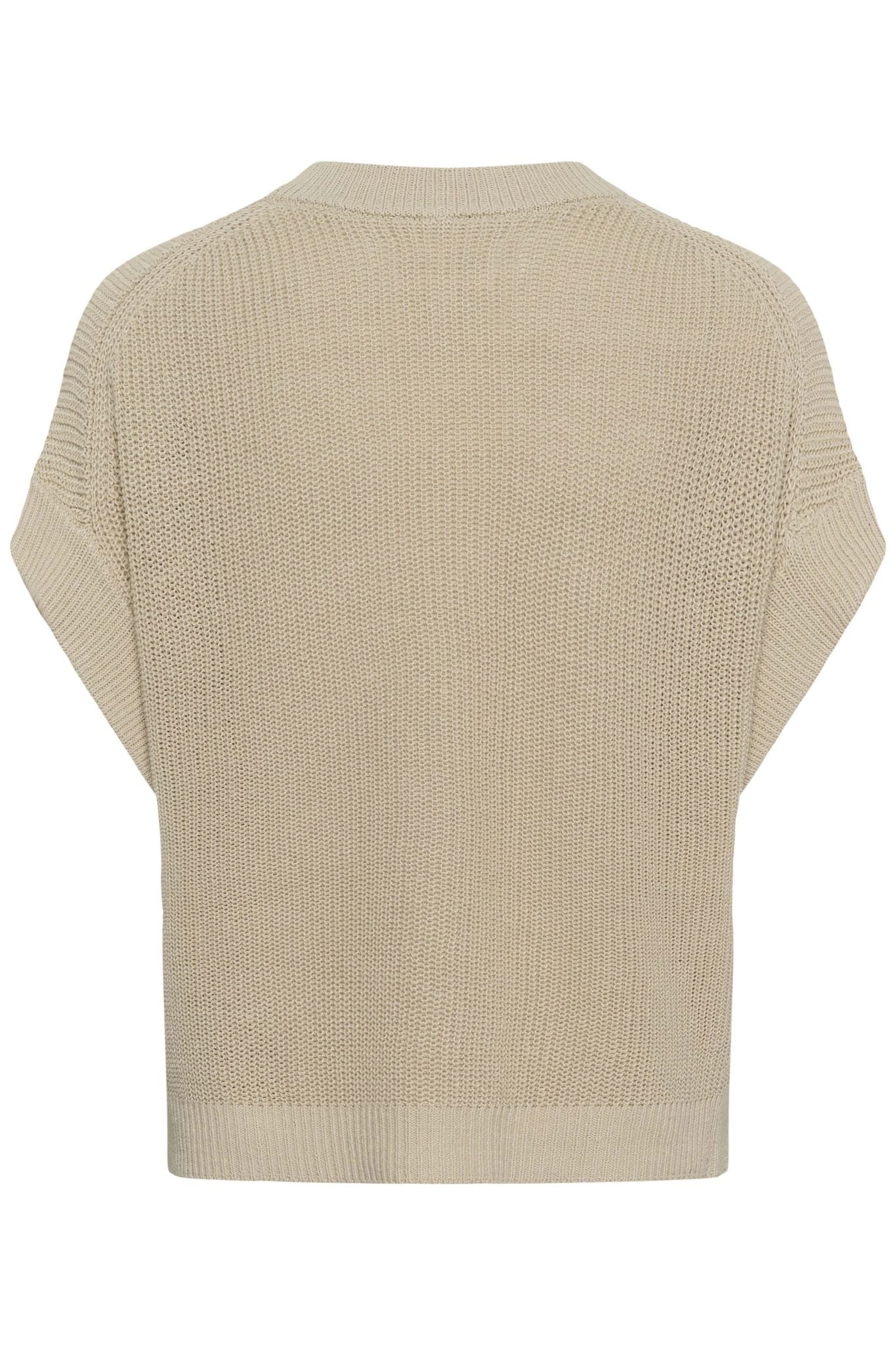 Part Two Belisiapw genser i French Oak, myk og komfortabel, vist på modell med rund hals og lang erm.