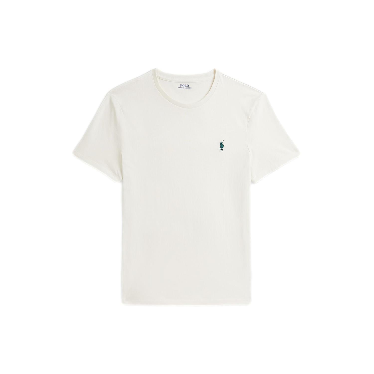 Polo Ralph Lauren CUSTOM SLIM FIT JERSEY CREWNECK T-SHIRT T-Shirt Cream - chrismoa.no