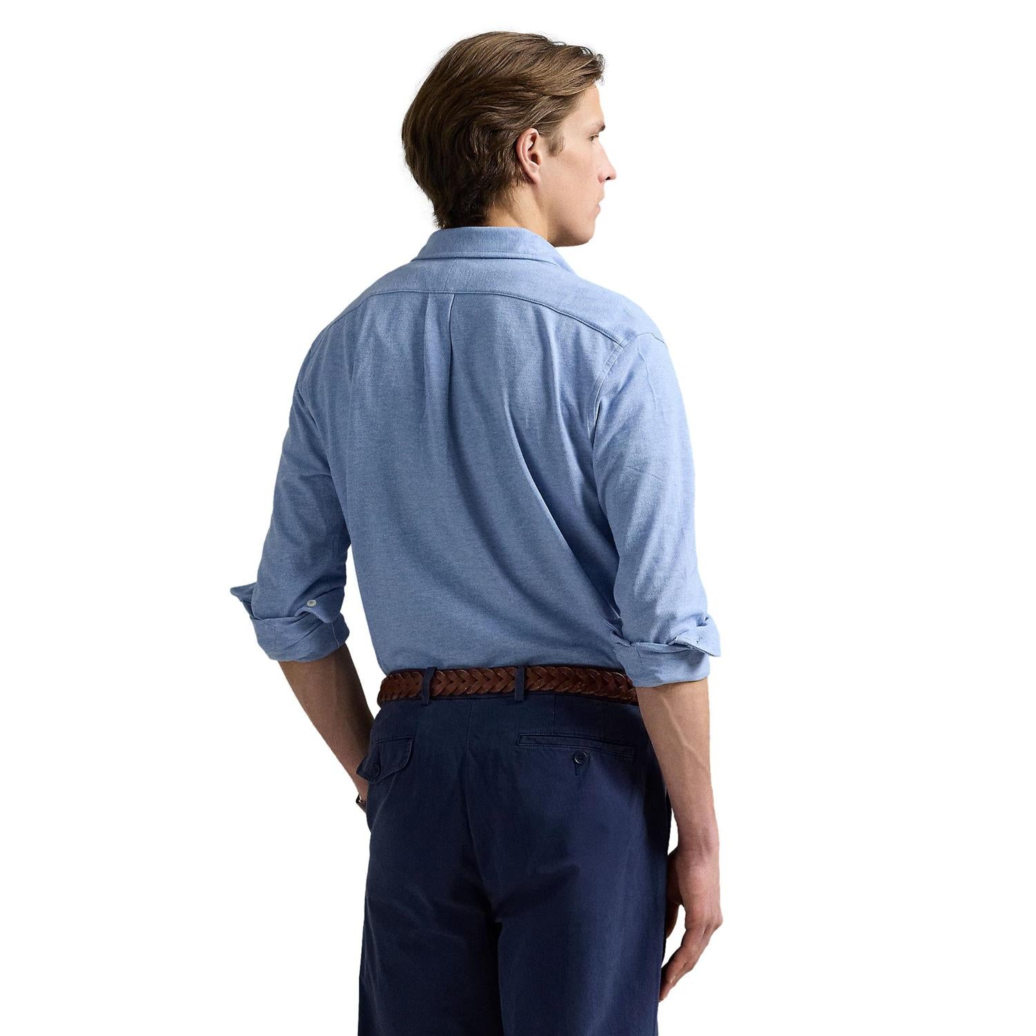 Polo Ralph Lauren FEATHERWEIGHT MESH SHIRT Skjorte Lyseblå - chrismoa.no