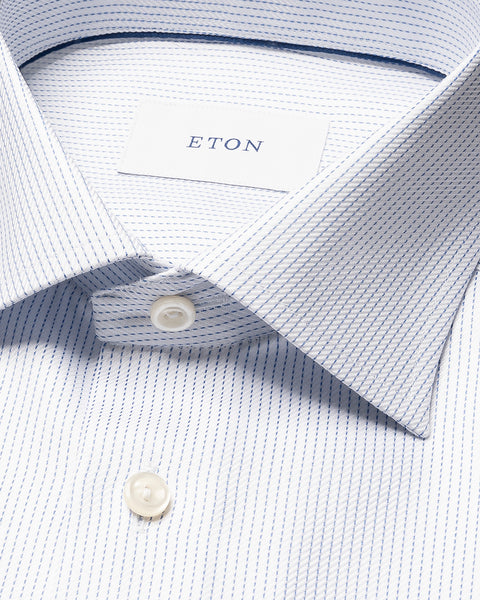 Eton Semi Solid Signature Twill Shirt Skjorte Hvit - chrismoa.no