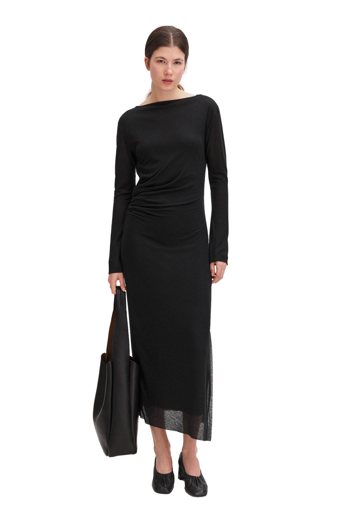 Filippa K Gathered Lyoceii Cashmere Dress Kjole Sort