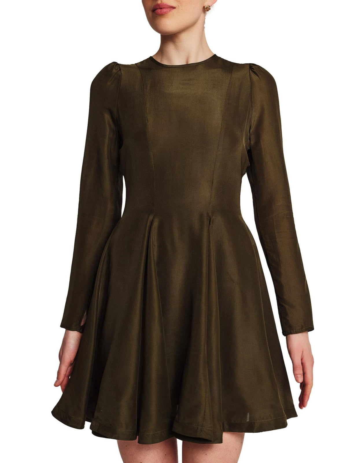By TiMo Organza Fitted Dress Kjole Oliven