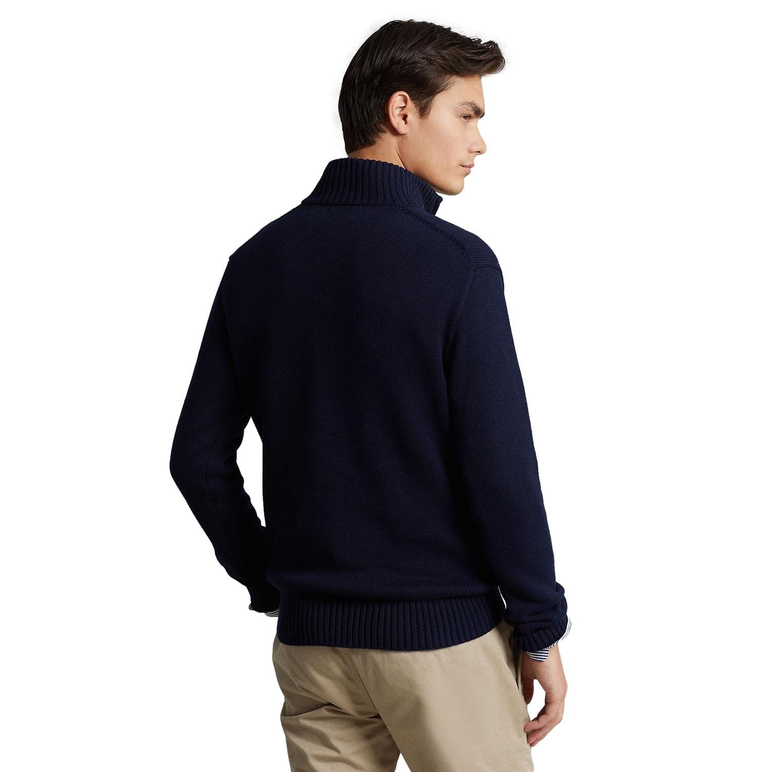 Polo Ralph Lauren Cotton Quarter-zip sweater Genser Marine