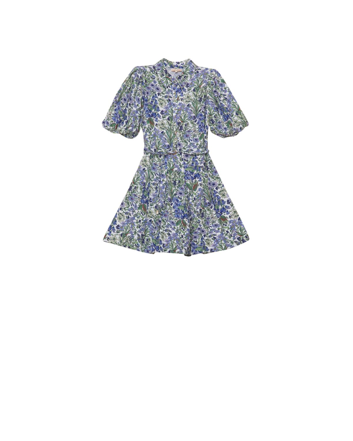 By TiMo Linen mini dress Kjole Dueblå - chrismoa.no